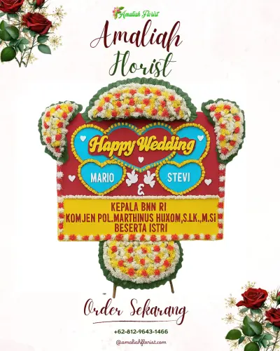 Karangan Papan Bunga Pernikahan di Ciptomulyo